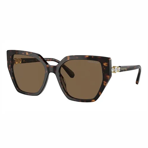 Kính mắt - Kính Mát Nữ Swarovski SK6016 100273 Dark Sunglasses Màu Nâu Havana - Vua Hàng Hiệu
