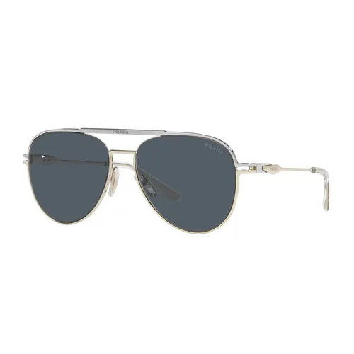 Kính mắt - Kính Mát Unisex Prada Aviator Sunglasses SPR54Z Màu Xám Bạc - Vua Hàng Hiệu
