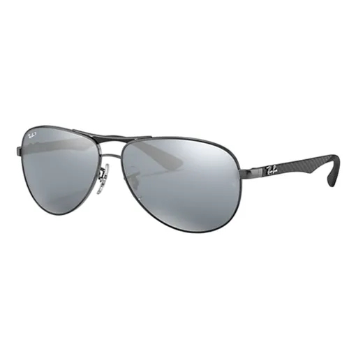 Kính Mát Unisex Rayban Sunglasses Aviator Reverse RB8313 004/K6 Silver Màu Bạc Đen