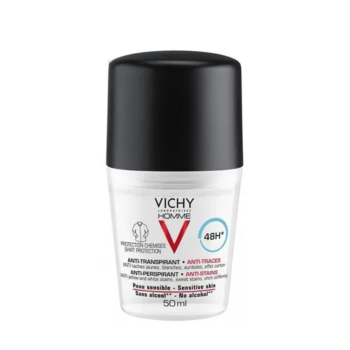 Lăn Khử Mùi Vichy Homme Desodorizante Anti-Traços 48h Roll-On 50ml - Lăn khử mùi - Vua Hàng Hiệu