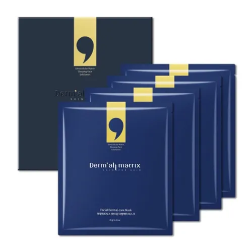 Mặt nạ - Mặt Nạ Hỗ Trợ Dưỡng Trắng Nâng Cơ Derm All Matrix Facial Dermal-Care Mask 1 Hộp 4 Miếng - Vua Hàng Hiệu