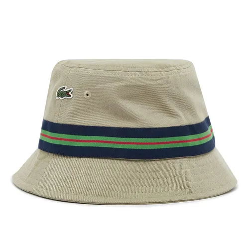 Mũ Lacoste Organic Cotton Stripe Band Bucket Hat Màu Be Xanh - Mũ nón - Vua Hàng Hiệu