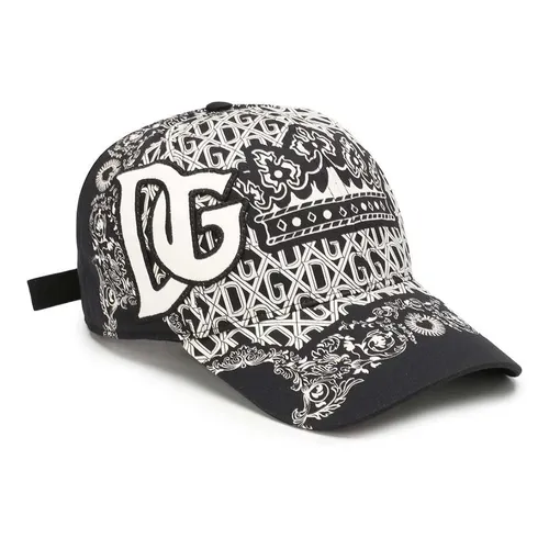 Mũ nón Nam Mũ lưỡi trai - Mũ Nam Dolce & Gabbana D&G Patterned Baseball Cap GH590Z FPFMN Màu Đen Trắng Size 59 - Vua Hàng Hiệu