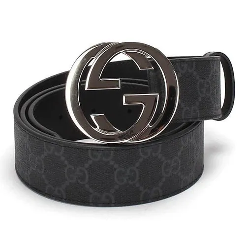 Thắt Lưng Gucci Sprim Canvas Belt G Buckle Màu Đen Size 85