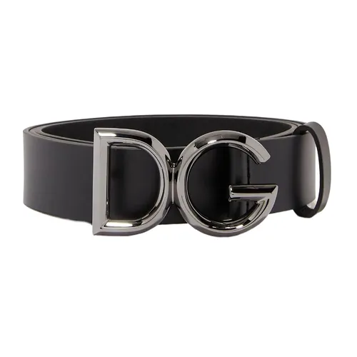 Thắt lưng - Thắt Lưng Nam Dolce & Gabbana D&G Belt With DG Logo In Leather Màu Đen Size 95 - Vua Hàng Hiệu
