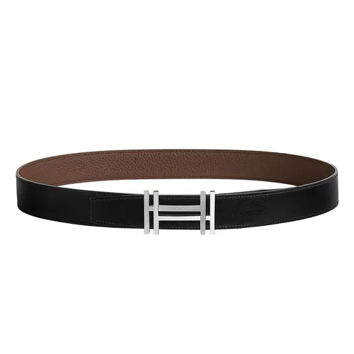 Thắt lưng Hermès Nam - Thắt Lưng Nam Hermès H Au Carre Belt Buckle & Reversible Leather Strap 32mm Silver Màu Nâu Đen Size 90 - Vua Hàng Hiệu