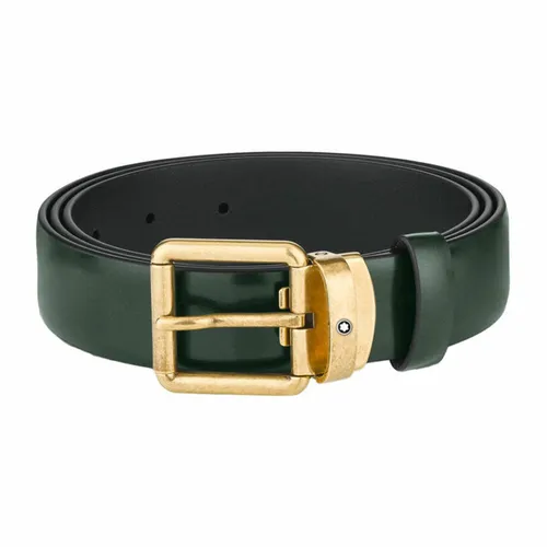 Thắt lưng Montblanc Nam - Thắt Lưng Nam Montblanc Brushed Green 30mm Leather Belt MB129454 Màu Xanh Lá Size 120 - Vua Hàng Hiệu