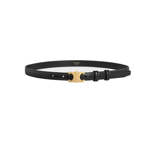 Celine - Thắt Lưng Nữ Celine Small Triomphe Belt In Taurillon Leather Bản 1.8cm Màu Đen Size 80 - Vua Hàng Hiệu