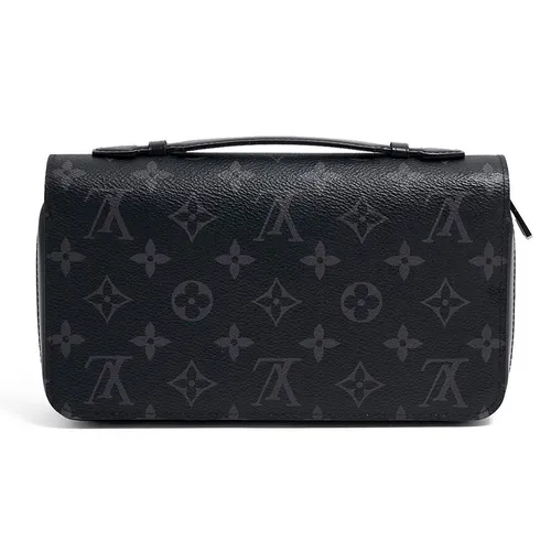 Túi xách - Túi Cầm Tay Nam Louis Vuitton LV M61698 Wallet Round Zip Long Wallet Monogram Eclipse Zippy Màu Đen - Vua Hàng Hiệu