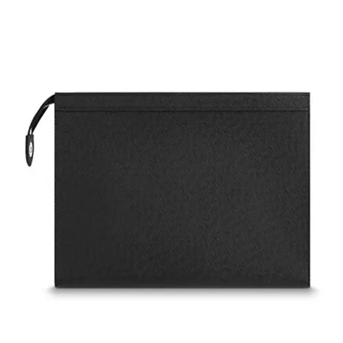 Túi xách - Túi Cầm Tay Nam Louis Vuitton LV Pochette Voyage MM In Taiga Leather Màu Đen - Vua Hàng Hiệu