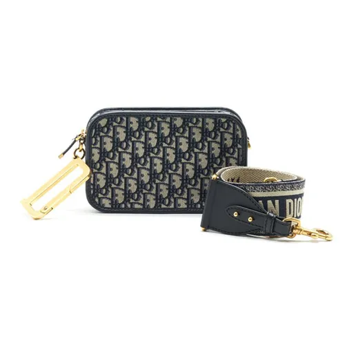 Túi xách Dior - Túi Đeo Chéo Dior Quake Pouch With Dior Shoulder Strap Màu Xanh Be - Vua Hàng Hiệu