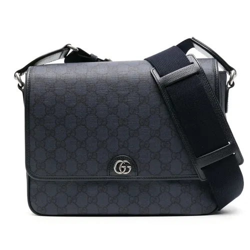 Túi xách Gucci Nam - Túi Đeo Chéo Gucci Medium Ophidia Messenger Bag Màu Xanh Navy - Vua Hàng Hiệu