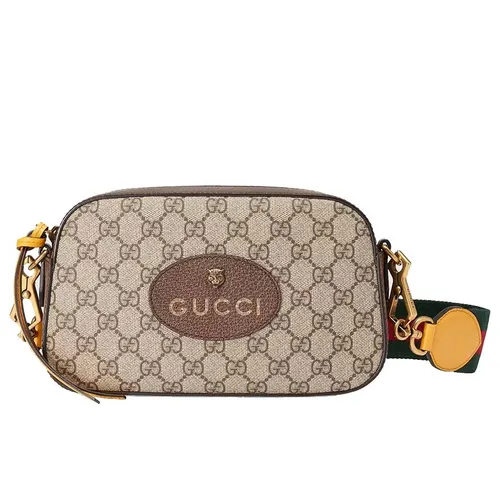 Túi Đeo Chéo Gucci Neo Vintage GG Supreme Messenger Bag Màu Be Nâu