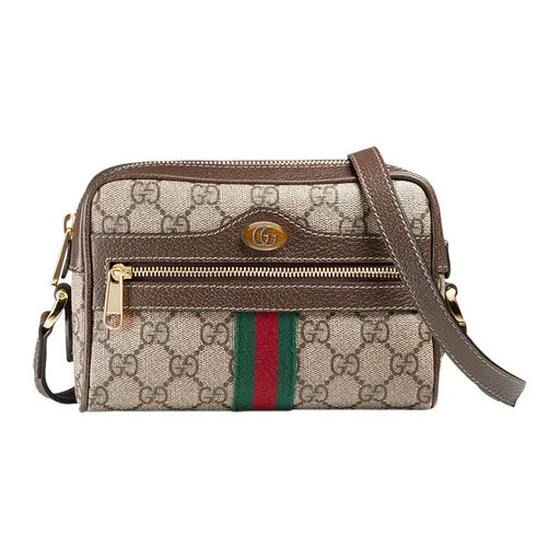 Túi xách Gucci Unisex - Túi Đeo Chéo Gucci Ophidia Mini Bag GG 517350 96IWS 8745 Màu Nâu - Vua Hàng Hiệu