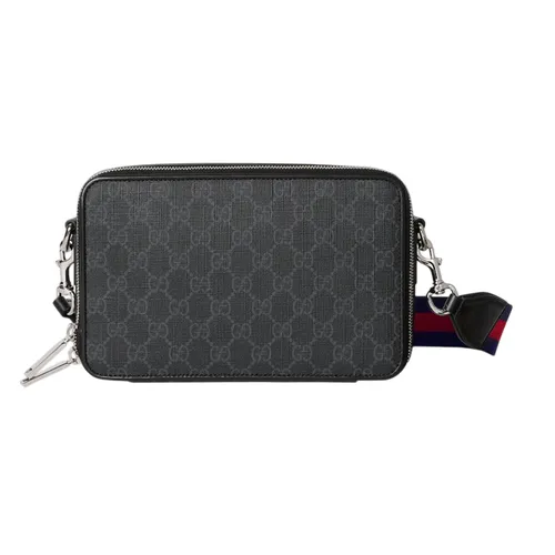 Túi xách Gucci Nam - Túi Đeo Chéo Nam Gucci GG Black Small Shoulder Bag 792456 FADJA 1042 Màu Xám Đen - Vua Hàng Hiệu