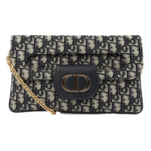 Túi xách Dior - Túi Đeo Chéo Nữ Dior Double Clutch Oblique Jacquard Canvas Crossbody Bag Màu Đen - Vua Hàng Hiệu