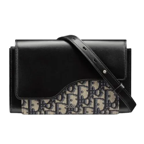 Túi xách Dior - Túi Đeo Chéo Nữ Dior Oblique Jacquard Màu Đen - Vua Hàng Hiệu