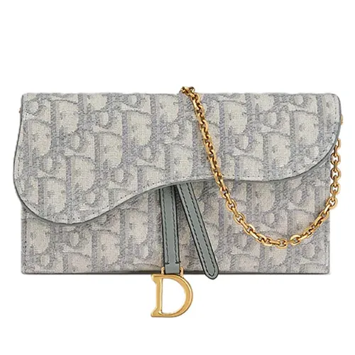 Túi xách Dior - Túi Đeo Chéo Nữ Dior Small Saddle Pouch Chain Grey S5614CTZQ-M932 Màu Xám - Vua Hàng Hiệu