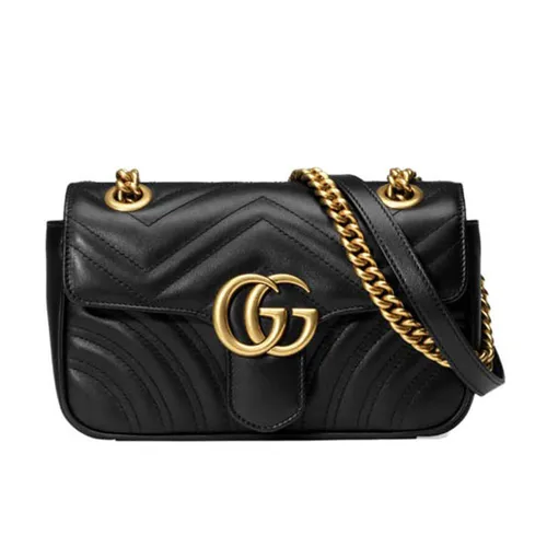 Túi Đeo Chéo Nữ Gucci Black Mini GG Marmont Bag Black Màu Đen - Túi xách - Vua Hàng Hiệu
