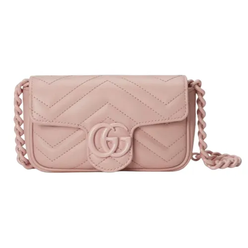 Túi xách Gucci Nam - Túi Đeo Chéo Nữ Gucci GG Marmont Belt Bag In Light Pink Màu Hồng - Vua Hàng Hiệu