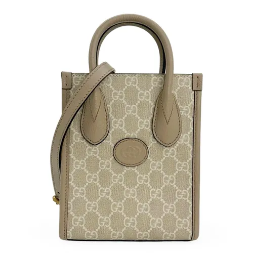 Túi Đeo Chéo Nữ Gucci Supreme Interlocking G Mini Bag Màu Beige - Túi xách - Vua Hàng Hiệu