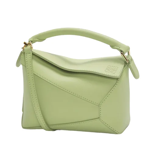 Túi xách - Túi Đeo Chéo Nữ Loewe Mini Puzzle Edge Bag In Classic Calfskin Light Pear Màu Xanh - Vua Hàng Hiệu