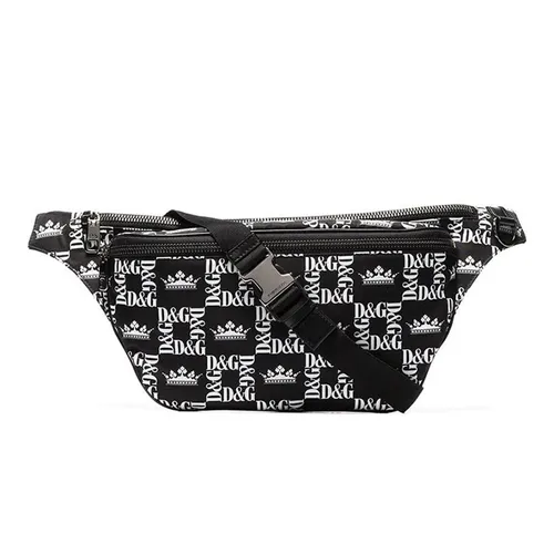 Túi xách Dolce & Gabbana - Túi Đeo Hông Nam Dolce & Gabbana DG Crown Print Belt Bag Màu Đen - Vua Hàng Hiệu