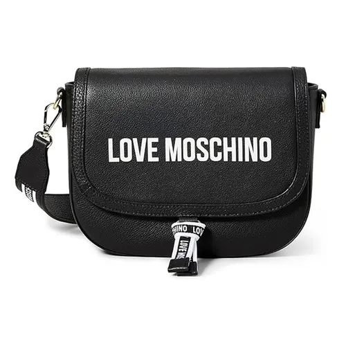 Túi Đeo Vai Nữ Love Moschino Womens Logo On Tape Shoulder Bag Màu Đen - Túi xách - Vua Hàng Hiệu