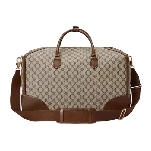 Gucci - Túi Du Lịch Gucci Large Duffle Bag With Interlocking G 696015 Màu Nâu Be - Vua Hàng Hiệu