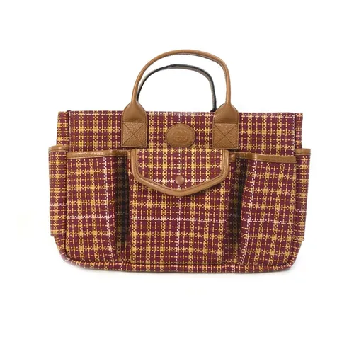 Túi xách - Túi Tote Nữ Gucci Check Tote Bag 628159 Màu Đỏ Phối Nâu - Vua Hàng Hiệu