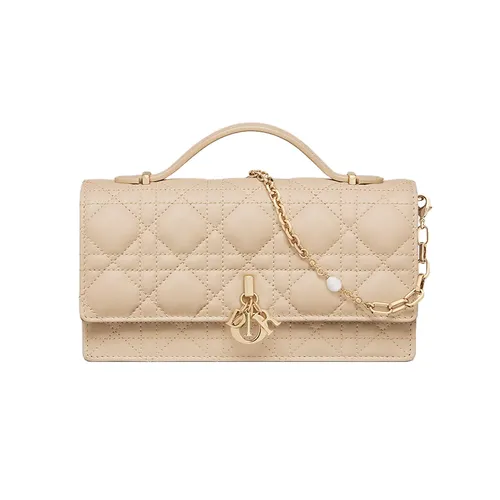 Túi xách Dior - Túi Xách Tay Nữ Dior My Dior Mini Bag Powder Beige Cannage Lambskin S0980ONMJ_M51U Màu Be - Vua Hàng Hiệu