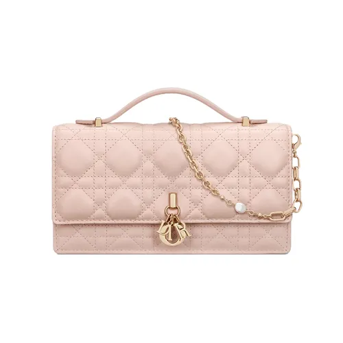 Túi xách Dior - Túi Xách Tay Nữ Dior My Dior Mini Bag Powder Pink Cannage Lambskin S0980ONMJ_M413 Màu Hồng - Vua Hàng Hiệu