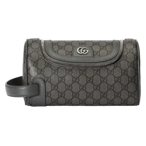 Gucci Túi cầm tay - Túi Xách Tay Nữ Gucci GG Porta Necessaire Ophidia Clutch Bag Màu Xám - Vua Hàng Hiệu