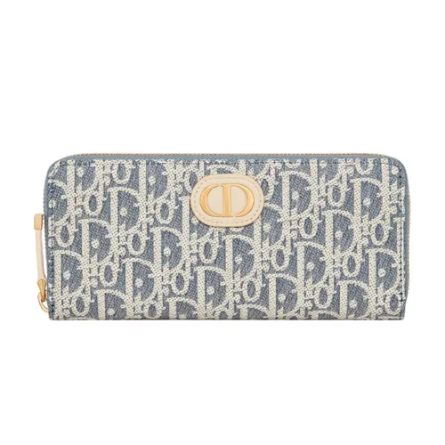 Túi xách Dior - Ví Nữ Dior 30 Montaigne Voyageur Slim Wallet Màu Xanh Nhạt - Vua Hàng Hiệu