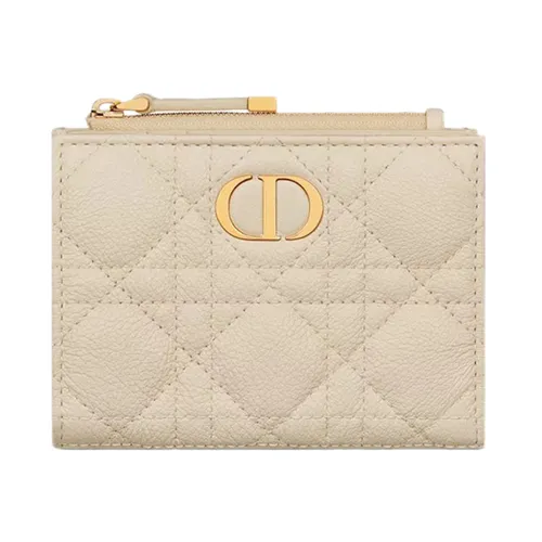 Túi xách Dior - Ví Nữ Dior Caro Dahlia Wallet S5173UWHC_M49U Màu Ivory - Vua Hàng Hiệu