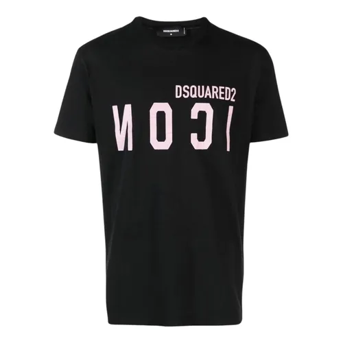 DSquared2 Áo phông - Áo Phông Nam Dsquared2 Black Icon Printed S79GC0069 S22507 900 Tshirt Màu Đen Size XS - Vua Hàng Hiệu