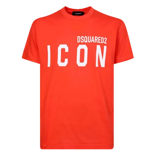 DSquared2 Áo phông - Áo Phông Nam Dsquared2 Icon Print Tee 'Orange' S79GC0003 S23009 311 Tshirt Màu Đỏ Cam Size XS - Vua Hàng Hiệu