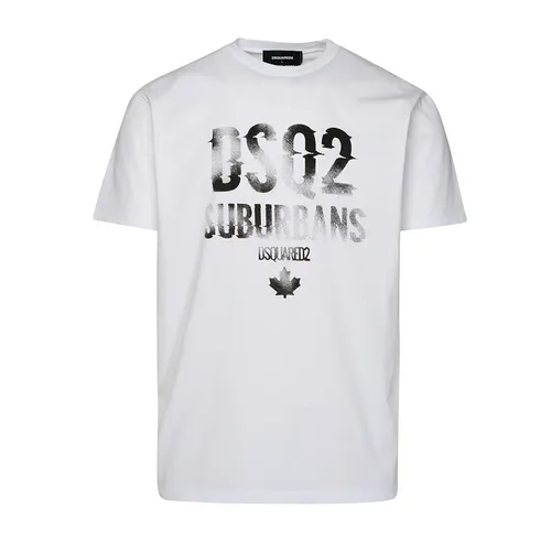 DSquared2 Áo phông - Áo Phông Nam Dsquared2 Logo Printed Crewneck T-Shirt S74GD1219D20014 Màu Trắng Size M - Vua Hàng Hiệu
