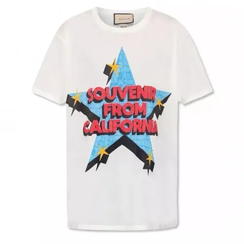 Thời trang Gucci - Áo Phông Nữ Gucci Women’s California TShirt White 615044 XJEDH Màu Trắng Size XS - Vua Hàng Hiệu