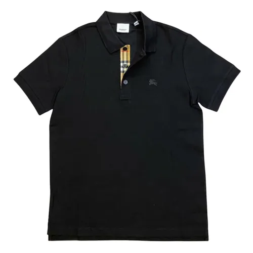 Thời trang - Áo Polo Nam Burberry Monogram Motif Cotton Piqué Màu Đen Size S - Vua Hàng Hiệu