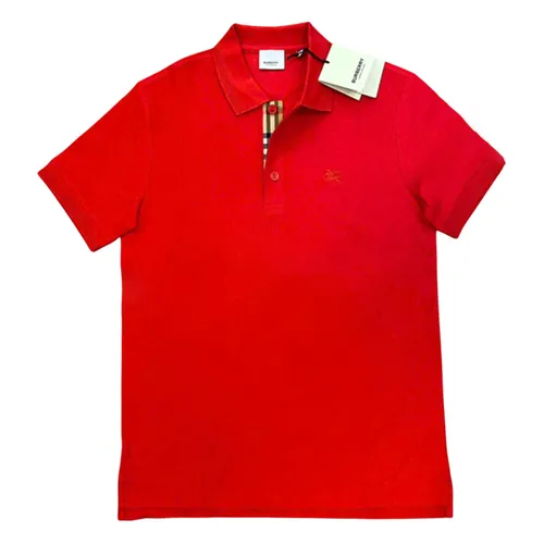 Thời trang - Áo Polo Nam Burberry Monogram Motif Cotton Piqué Màu Đỏ Size XS - Vua Hàng Hiệu