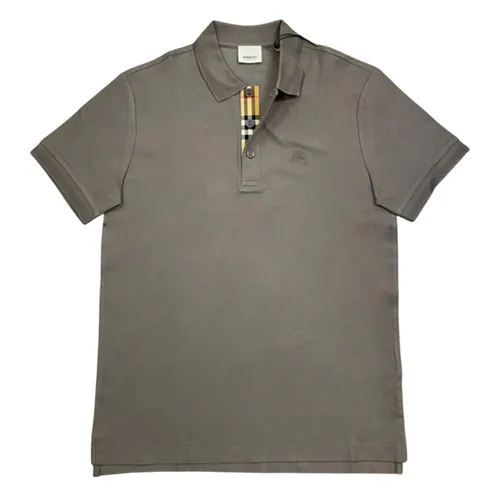 Thời trang - Áo Polo Nam Burberry Monogram Motif Cotton Piqué Màu Xám Size XS - Vua Hàng Hiệu