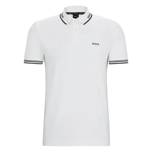 Áo Polo Nam Hugo Boss Stretch-cotton Slim-fit Polo Shirt With Branding 50506193 100 Màu Trắng Size S - Thời trang - Vua Hàng Hiệu