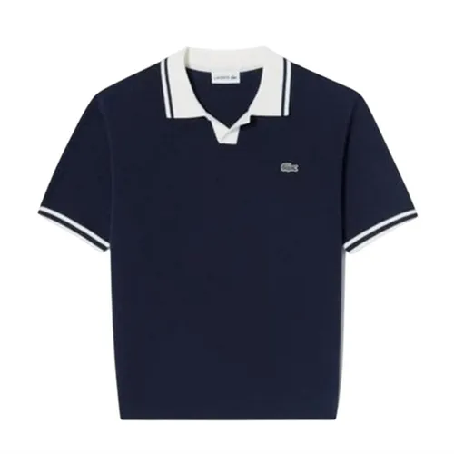 Áo Polo Nam Lacoste Block Collar Sweater Shirt PH743E 166 Classic Navy Blue Màu Xanh Đen Size 3