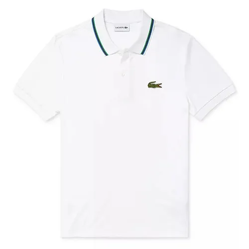 Thời trang Trắng Áo Polo - Áo Polo Nam Lacoste Men's Regular-Fit Ribbed DH3707 Shirt White Màu Trắng Size 2 - Vua Hàng Hiệu