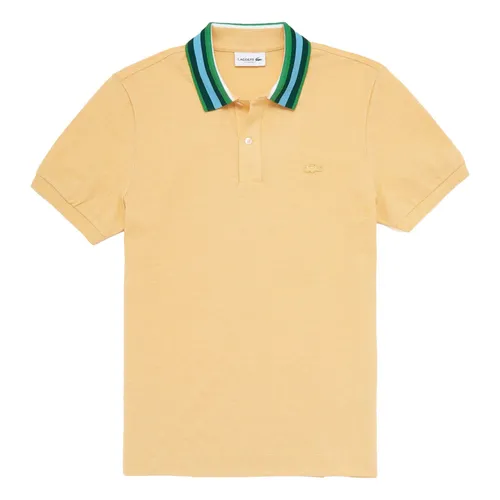 Thời trang Lacoste Vàng - Áo Polo Nam Lacoste Regular Fit Striped Collar Cotton Piqué PH8061-QYW Màu Vàng Size 3 - Vua Hàng Hiệu
