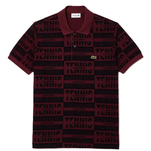 Áo Polo Nam Lacoste Two Tone Badge Print PH2057-51-YUP Màu Đỏ Bordeaux Size 2