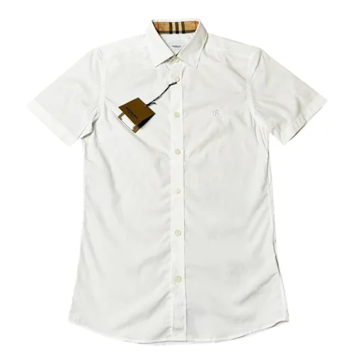 Thời trang Burberry Áo sơ mi - Áo Sơ Mi Cộc Tay Nam Burberry Short-Sleeved Shirt Màu Trắng Size XS - Vua Hàng Hiệu
