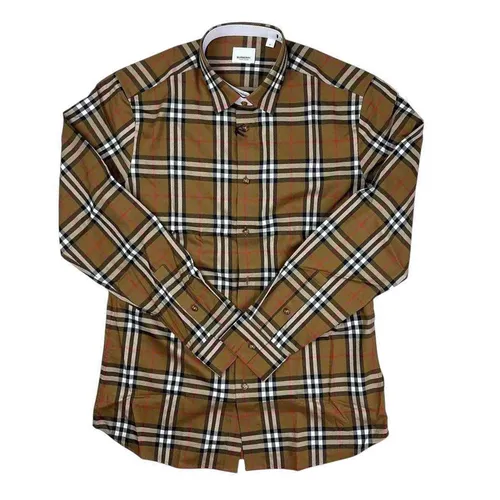 Thời trang Burberry Áo sơ mi - Áo Sơ Mi Dài Tay Nam Burberry Vintage Check Printed 8084295 Màu Nâu Size XS - Vua Hàng Hiệu