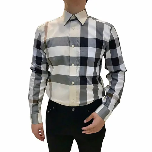 Thời trang Burberry Áo sơ mi - Áo Sơ Mi Dài Tay Nam Burberry Vintage Check Printed Màu Be Size S - Vua Hàng Hiệu
